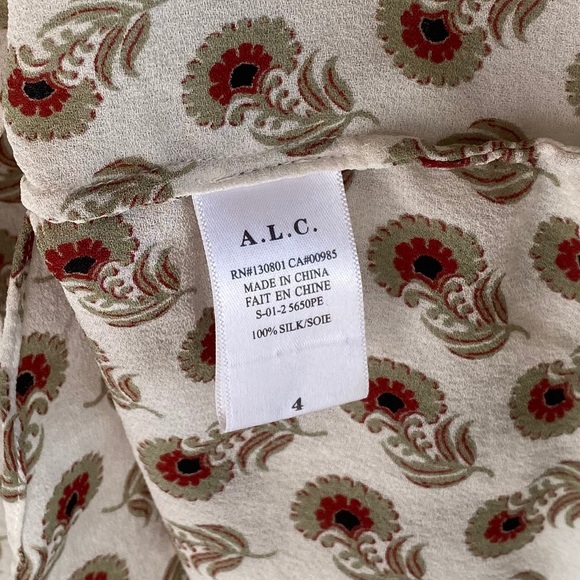 A.L.C Iggy Top in Eggshell & Sage Multi Size 4 - Picture 11 of 13